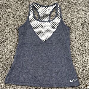 Lorna Jane Navy and White Mesh Tank Top